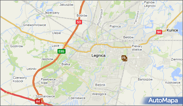 mapa Legnicy, Legnica na mapie Targeo