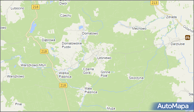 mapa Leśniewo gmina Puck, Leśniewo gmina Puck na mapie Targeo
