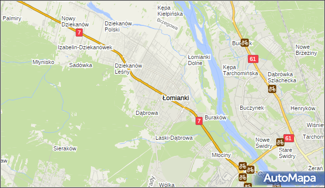 mapa Łomianki, Łomianki na mapie Targeo