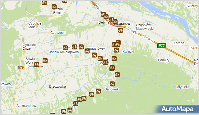 mapa Łosia Wólka, Łosia Wólka na mapie Targeo