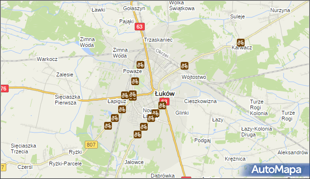 mapa Łuków, Łuków na mapie Targeo