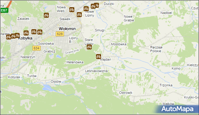 mapa Majdan gmina Wołomin, Majdan gmina Wołomin na mapie Targeo