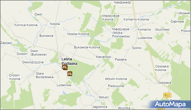 mapa Mariampol gmina Leśna Podlaska, Mariampol gmina Leśna Podlaska na mapie Targeo