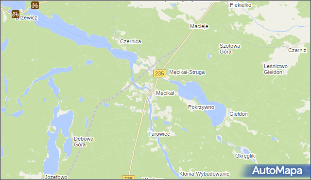 mapa Męcikał, Męcikał na mapie Targeo