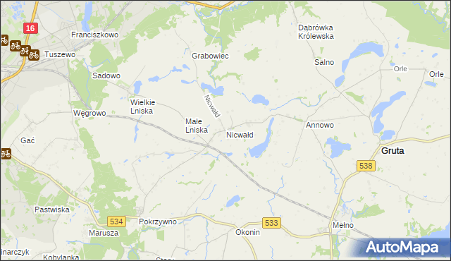 mapa Nicwałd, Nicwałd na mapie Targeo