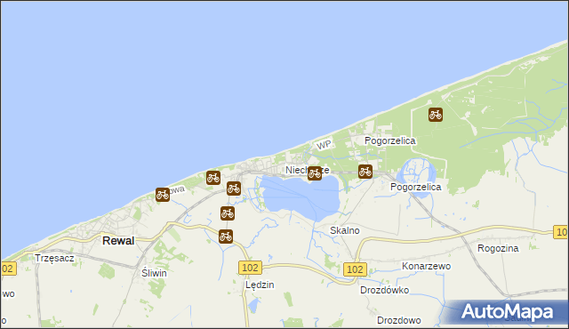 mapa Niechorze, Niechorze na mapie Targeo
