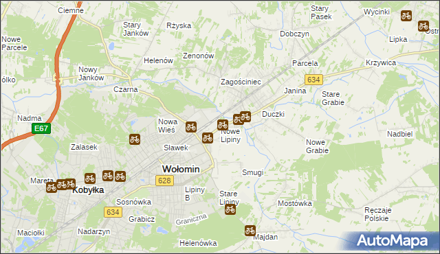 mapa Nowe Lipiny, Nowe Lipiny na mapie Targeo