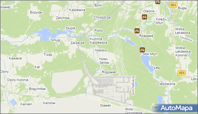 mapa Nowy Janów gmina Kluki, Nowy Janów gmina Kluki na mapie Targeo