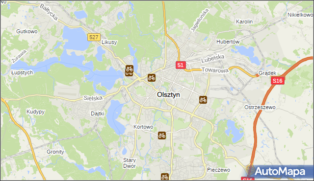 mapa Olsztyna, Olsztyn na mapie Targeo