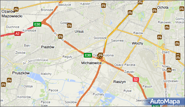 mapa Opacz-Kolonia, Opacz-Kolonia na mapie Targeo