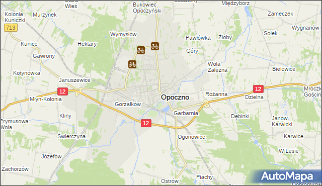 mapa Opoczno, Opoczno na mapie Targeo