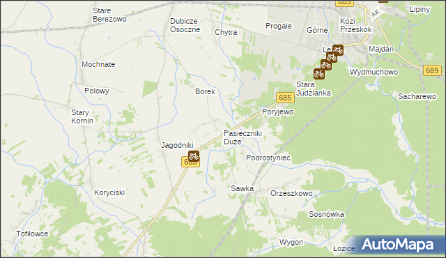 mapa Pasieczniki Duże, Pasieczniki Duże na mapie Targeo