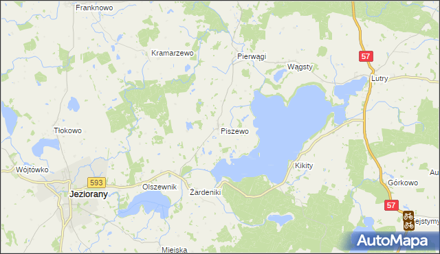 mapa Piszewo, Piszewo na mapie Targeo