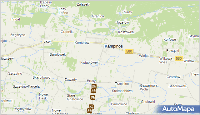 mapa Podkampinos, Podkampinos na mapie Targeo