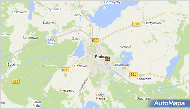 mapa Prabuty powiat kwidzyński, Prabuty powiat kwidzyński na mapie Targeo