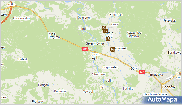 mapa Puste Łąki, Puste Łąki na mapie Targeo