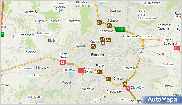 mapa Radomia, Radom na mapie Targeo