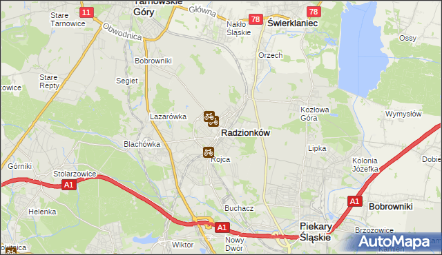 mapa Radzionków, Radzionków na mapie Targeo