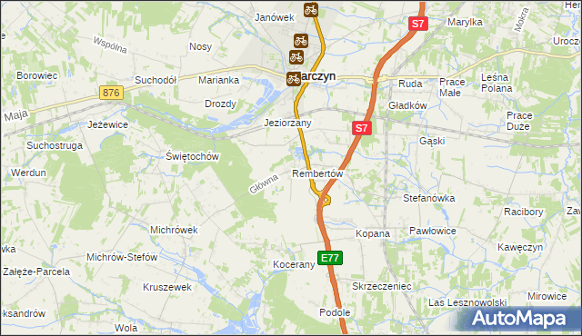 mapa Rembertów, Rembertów na mapie Targeo