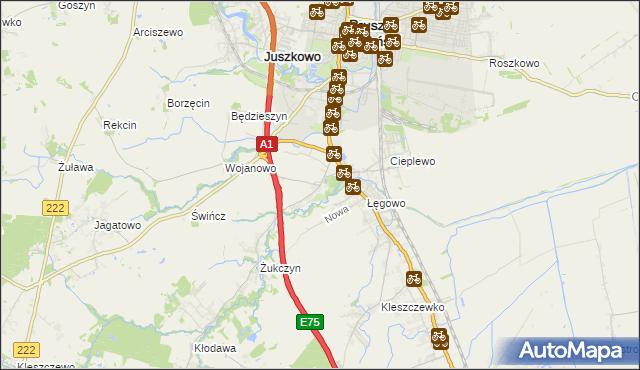 mapa Rusocin gmina Pruszcz Gdański, Rusocin gmina Pruszcz Gdański na mapie Targeo