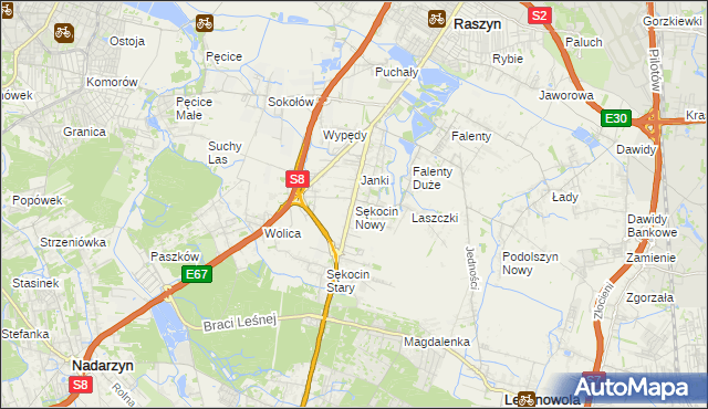 mapa Sękocin Nowy, Sękocin Nowy na mapie Targeo