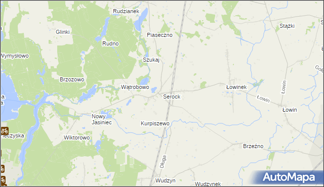 mapa Serock gmina Pruszcz, Serock gmina Pruszcz na mapie Targeo