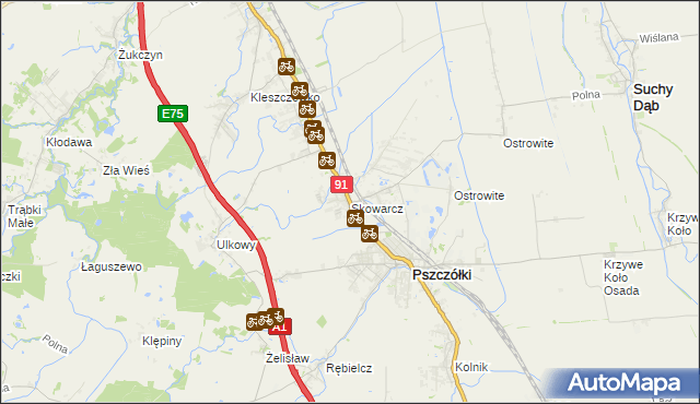 mapa Skowarcz, Skowarcz na mapie Targeo