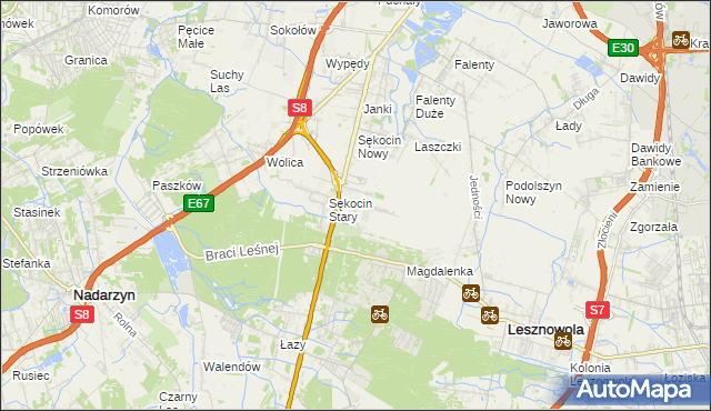 mapa Słomin gmina Raszyn, Słomin gmina Raszyn na mapie Targeo
