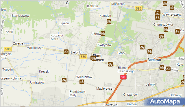 mapa Stare Babice, Stare Babice na mapie Targeo