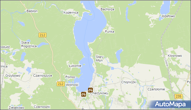 mapa Stary Młyn gmina Chojnice, Stary Młyn gmina Chojnice na mapie Targeo