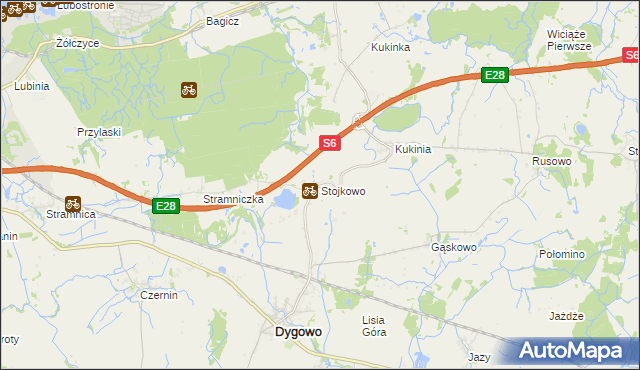 mapa Stojkowo, Stojkowo na mapie Targeo