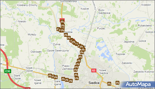 mapa Strzała gmina Siedlce, Strzała gmina Siedlce na mapie Targeo