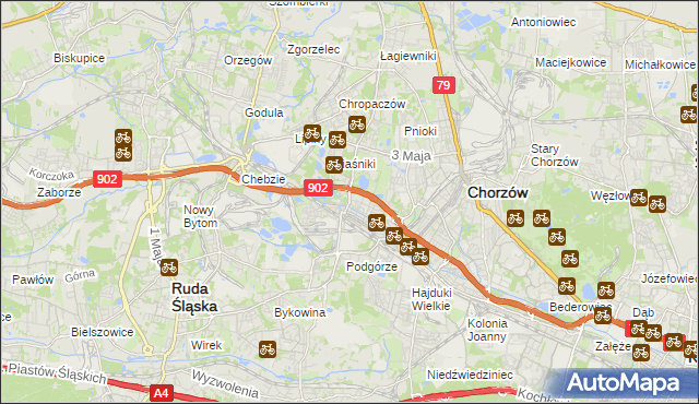 mapa Świętochłowice, Świętochłowice na mapie Targeo