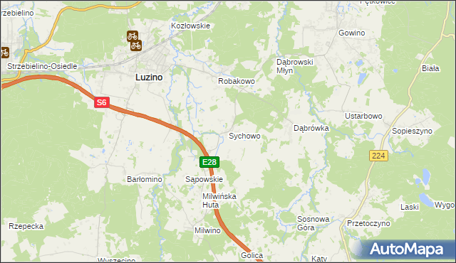 mapa Sychowo, Sychowo na mapie Targeo