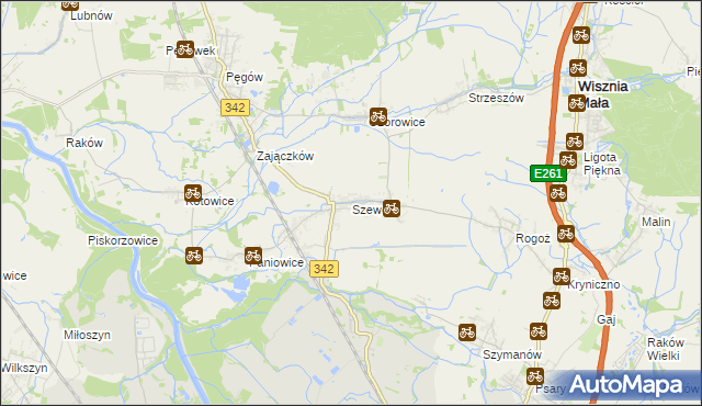 mapa Szewce gmina Wisznia Mała, Szewce gmina Wisznia Mała na mapie Targeo