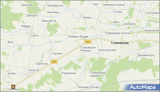 mapa Trzebieszów Pierwszy, Trzebieszów Pierwszy na mapie Targeo