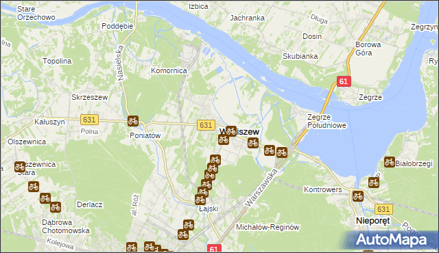 mapa Wieliszew, Wieliszew na mapie Targeo