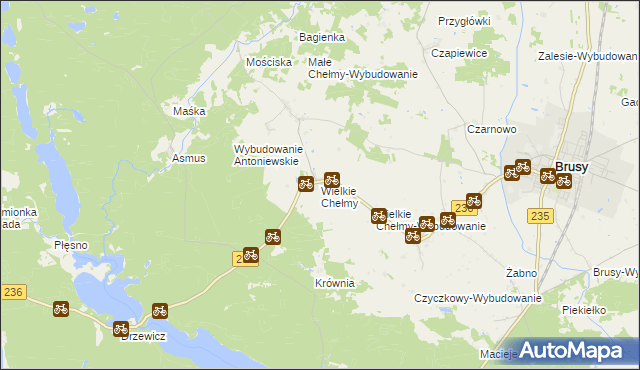 mapa Wielkie Chełmy, Wielkie Chełmy na mapie Targeo