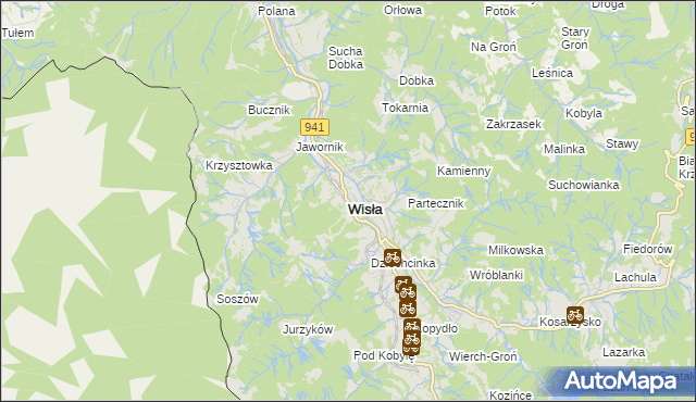 mapa Wisła, Wisła na mapie Targeo