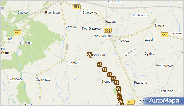 mapa Wybczyk, Wybczyk na mapie Targeo