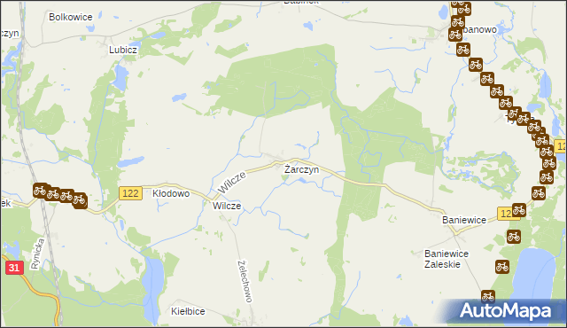 mapa Żarczyn gmina Widuchowa, Żarczyn gmina Widuchowa na mapie Targeo
