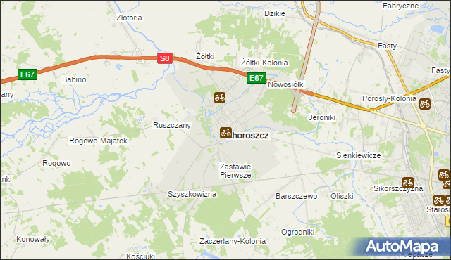 mapa Choroszcz, Choroszcz na mapie Targeo