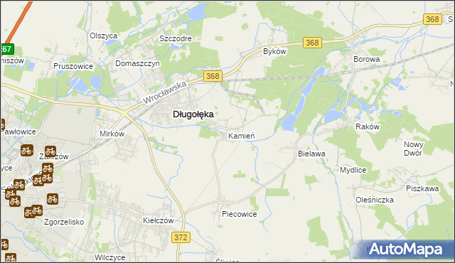 mapa Kamień gmina Długołęka, Kamień gmina Długołęka na mapie Targeo
