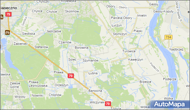 mapa Kawęczynek gmina Konstancin-Jeziorna, Kawęczynek gmina Konstancin-Jeziorna na mapie Targeo