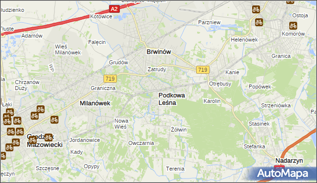 mapa Podkowa Leśna, Podkowa Leśna na mapie Targeo