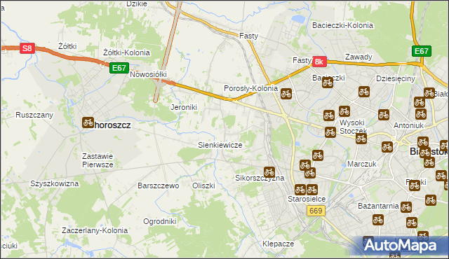 mapa Porosły, Porosły na mapie Targeo