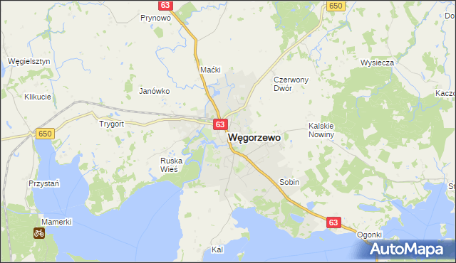 mapa Węgorzewo, Węgorzewo na mapie Targeo