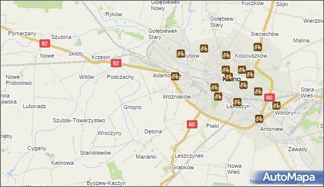 mapa Woźniaków, Woźniaków na mapie Targeo