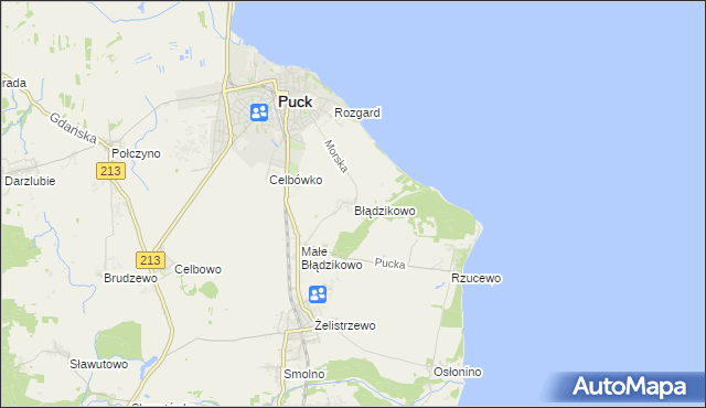 mapa Błądzikowo, Błądzikowo na mapie Targeo