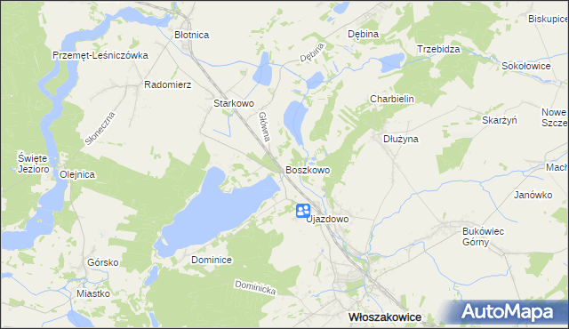 mapa Boszkowo, Boszkowo na mapie Targeo